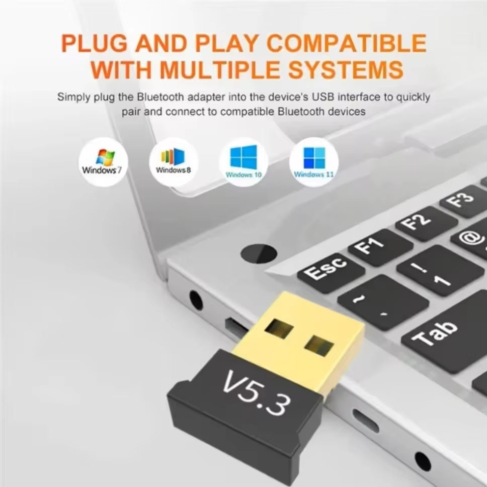 Upgrade Your Audio Experience with the USB Bluetooth 5.3 Transmitter & Receiver Dongle for Seamless Wireless Streaming on Computers and Laptops