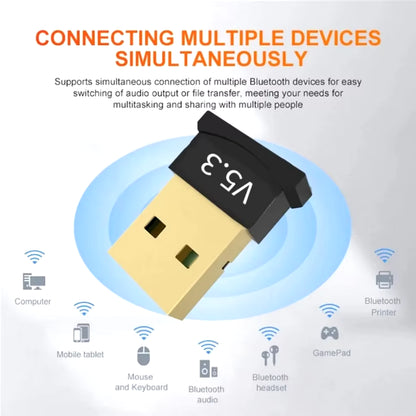 Upgrade Your Audio Experience with the USB Bluetooth 5.3 Transmitter & Receiver Dongle for Seamless Wireless Streaming on Computers and Laptops