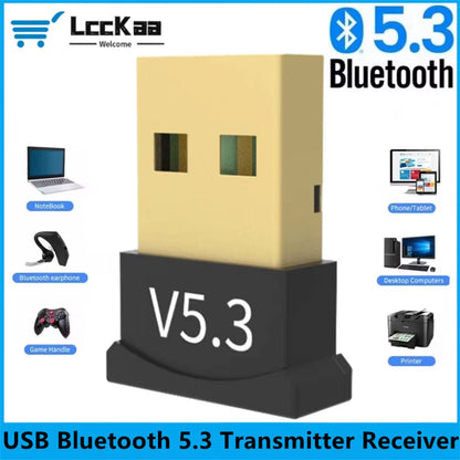 Upgrade Your Audio Experience with the USB Bluetooth 5.3 Transmitter & Receiver Dongle for Seamless Wireless Streaming on Computers and Laptops